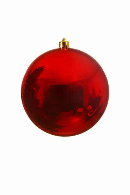 Athome Pavloudakis - Χριστουγεννιάτικη συνθετική γυαλιστερή κόκκινη μπάλα 14 cm
