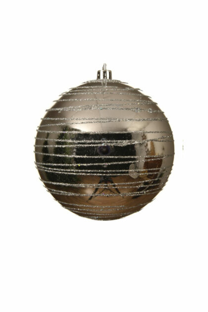 Athome Pavloudakis - Χριστουγεννιάτικη συνθετική μπεζ μπάλα με γκλίτερ 10 cm
