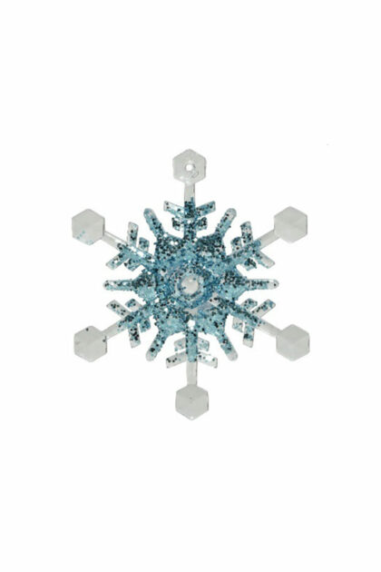 Athome Pavloudakis - Χριστουγεννιάτικο διάφανο συνθετικό στολίδι νιφάδα 12x2 cm