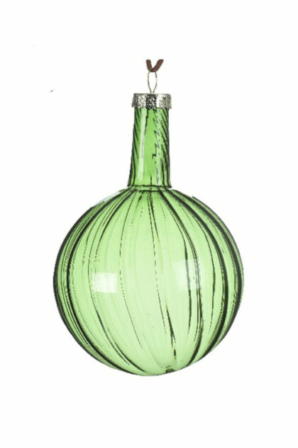 Athome Pavloudakis - Χριστουγεννιάτικο πράσινο γυάλινο στολίδι μπάλα 12 cm