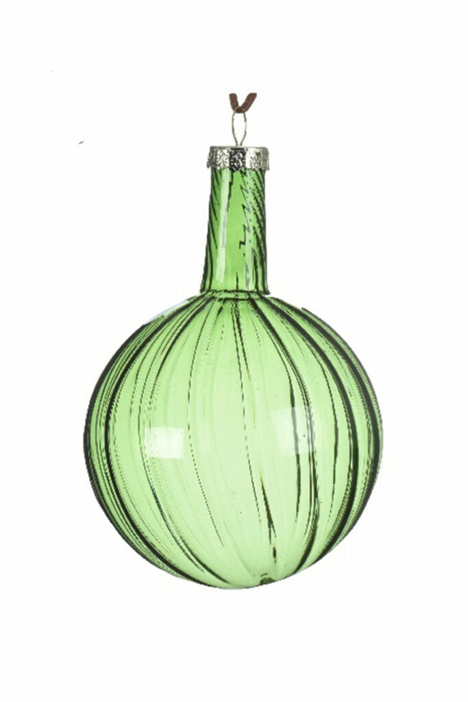 Athome Pavloudakis - Χριστουγεννιάτικη διάφανη γυάλινη πράσινη μπάλα (12 cm)
