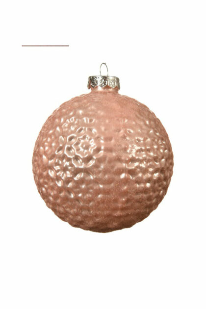Athome Pavloudakis - Χριστουγεννιάτικη γυάλινη μπάλα ροζ 10 cm