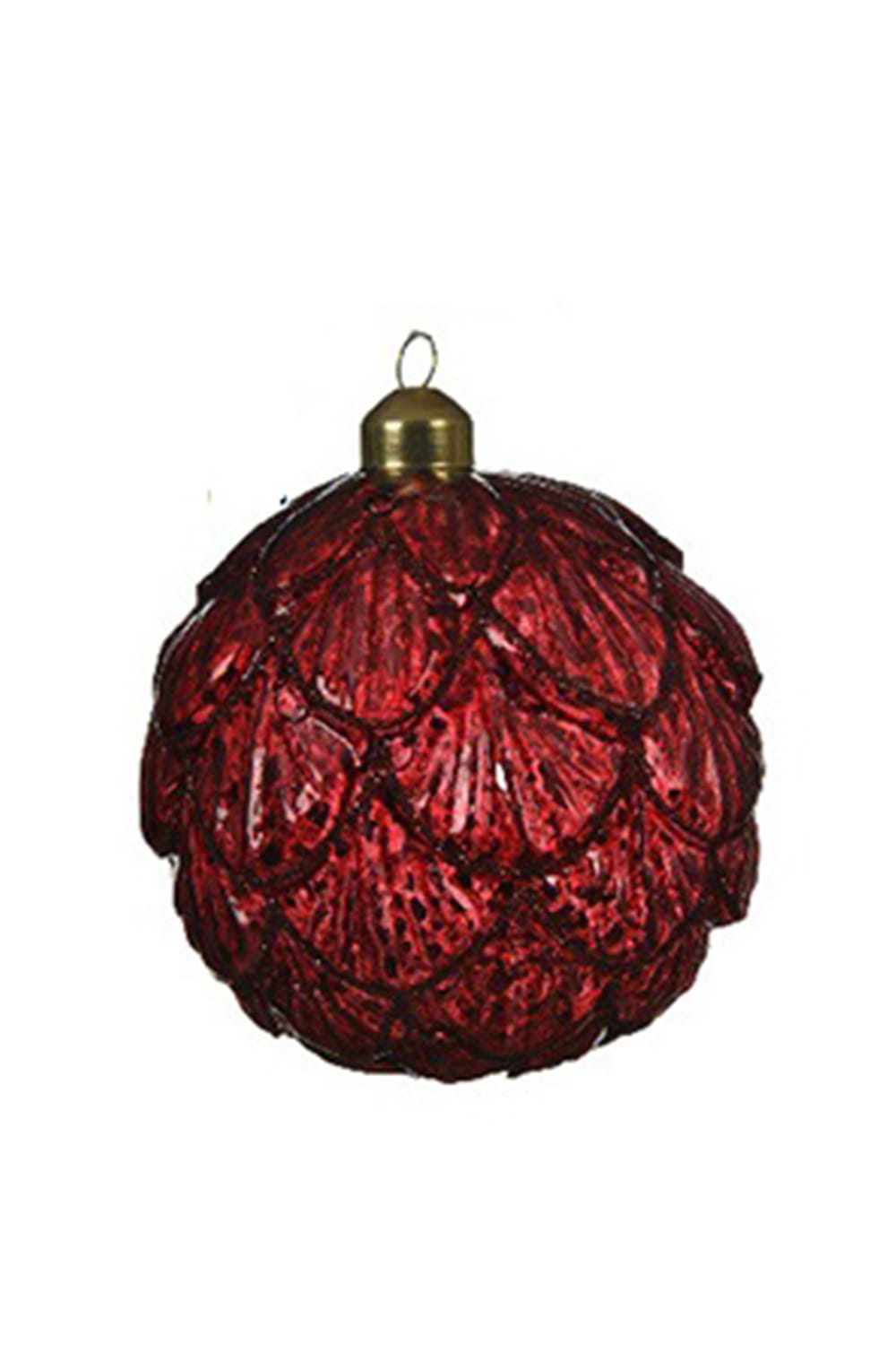 Athome Pavloudakis - Χριστουγεννιάτικη γυάλινη μπορντώ μπάλα (10 cm)