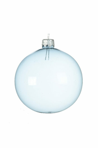 Athome Pavloudakis - Χριστουγεννιάτικη γυάλινη μπάλα απαλό μπλε διάφανη 8 cm