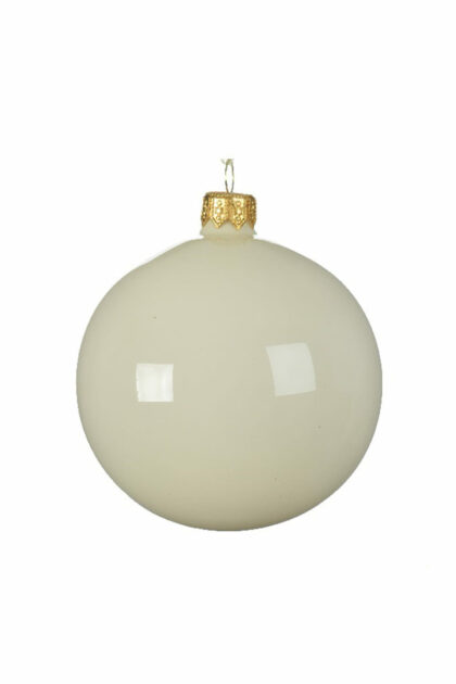 Athome Pavloudakis - Χριστουγεννιάτικη γυάλινη μπάλα λευκή 8 cm