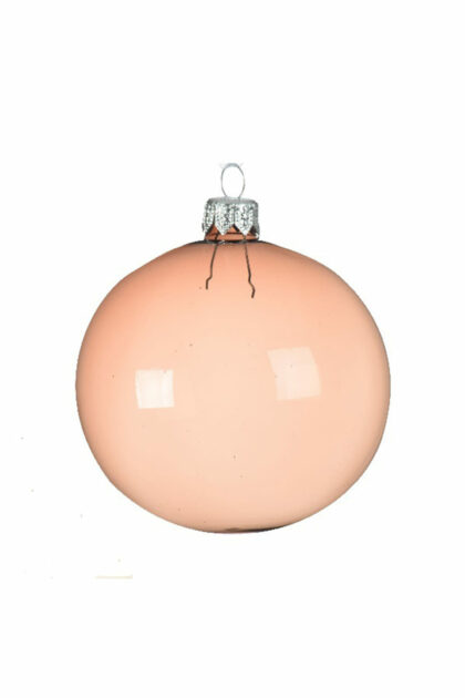 Athome Pavloudakis - Χριστουγεννιάτικη γυάλινη μπάλα ροζ κοραλί 8 cm