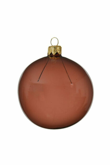Athome Pavloudakis - Χριστουγεννιάτικη γυάλινη μπάλα καφέ διάφανη 8 cm