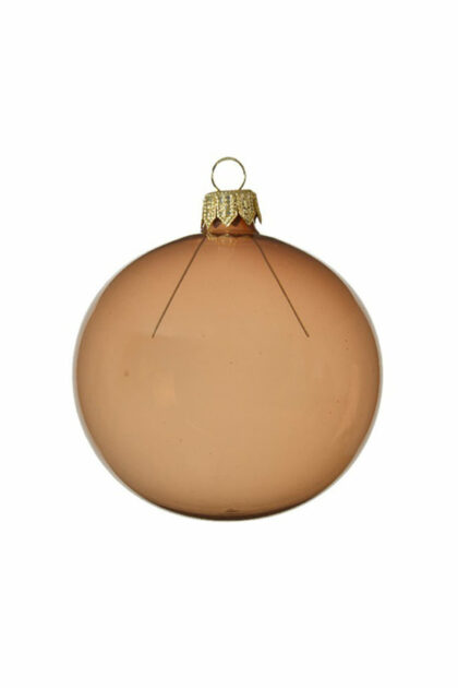 Athome Pavloudakis - Χριστουγεννιάτικη γυάλινη μπάλα μπεζ διάφανη 8 cm