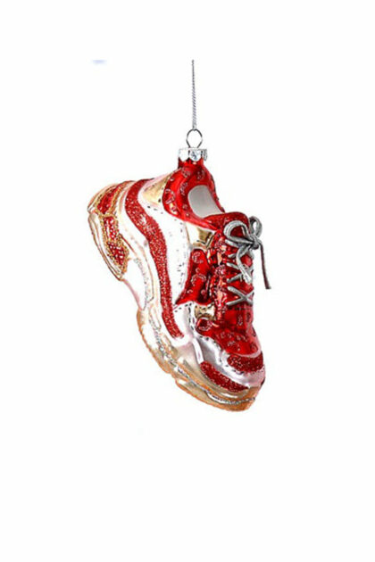 Athome Pavloudakis - Χριστουγεννιάτικο γυάλινο στολίδι κόκκινο φιγούρα αθλητικού παπουτσιού 6 cm