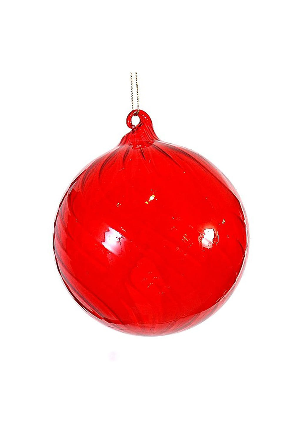 Athome Pavloudakis - Χριστουγεννιάτικη διάφανη κόκκινη γυάλινη μπάλα (12 cm)