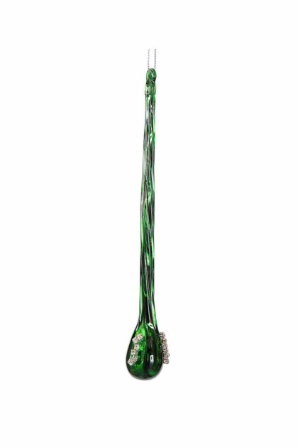 Athome Pavloudakis - Χριστουγεννιάτικο πράσινο γυάλινο στολίδι με γκλίτερ 20 cm