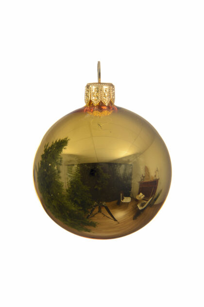 Athome Pavloudakis - Χριστουγεννιάτικη γυάλινη μπάλα ανοικτό χρυσό γυαλιστερό 15 cm