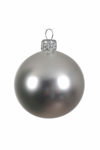 Athome Pavloudakis - Χριστουγεννιάτικη γυάλινη μπάλα ασημί ματ 15 cm