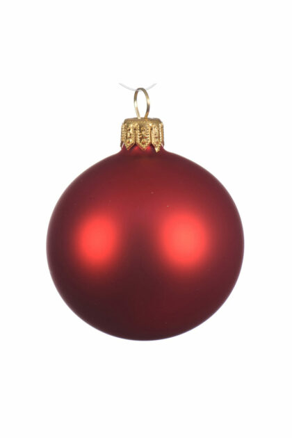 Athome Pavloudakis - Χριστουγεννιάτικη γυάλινη μπάλα κόκκινο χριστουγέννων ματ 8 cm