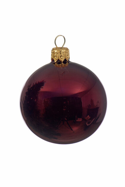 Athome Pavloudakis - Χριστουγεννιάτικη γυάλινη μπάλα μπορντώ γυαλιστερό 8 cm