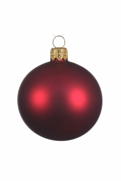 Athome Pavloudakis - Χριστουγεννιάτικη γυάλινη μπάλα μπορντώ ματ 8 cm