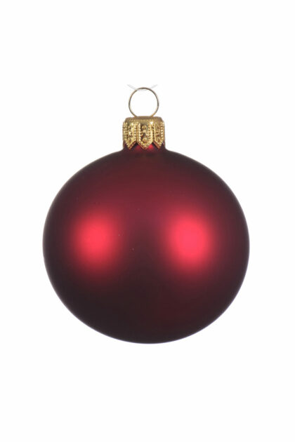 Athome Pavloudakis - Χριστουγεννιάτικη γυάλινη μπάλα μπορντώ ματ 10 cm