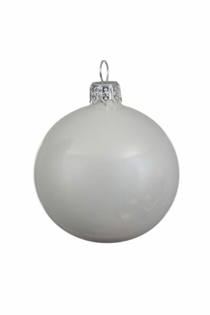 Athome Pavloudakis - Χριστουγεννιάτικη γυάλινη μπάλα χειμωνιάτικο λευκό 15 cm