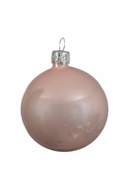 Athome Pavloudakis - Χριστουγεννιάτικη γυάλινη μπάλα ανοικτό ροζ μεταλλικό 10 cm