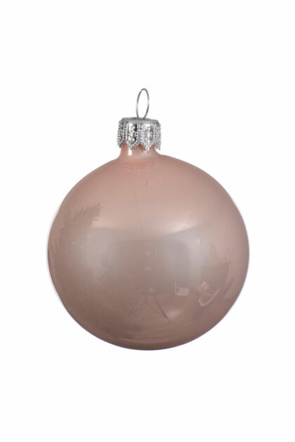 Athome Pavloudakis - Χριστουγεννιάτικη γυάλινη μπάλα ροζ μεταλλικό χρώμα 15 cm