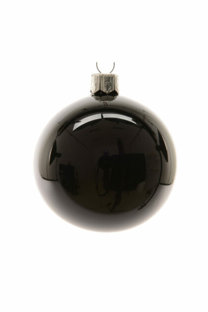 Athome Pavloudakis - Χριστουγεννιάτικη γυάλινη μπάλα μαύρο γυαλιστερό 10cm