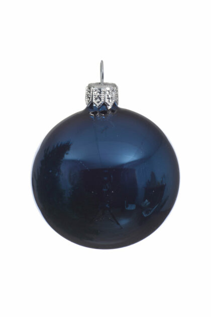 Athome Pavloudakis - Χριστουγεννιάτικη γυάλινη μπάλα μπλε της νύκτας 10 cm