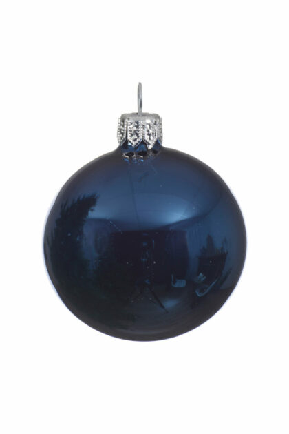 Athome Pavloudakis - Χριστουγεννιάτικη γυάλινη μπάλα μπλε μεταλλικό 15 cm