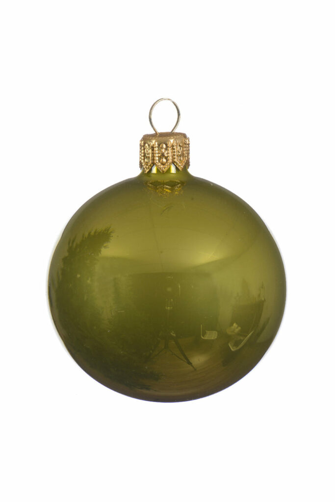 Athome Pavloudakis - Χριστουγεννιάτικη γυάλινη μπάλα σε μεταλλικό πράσινο χρώμα (15 cm)