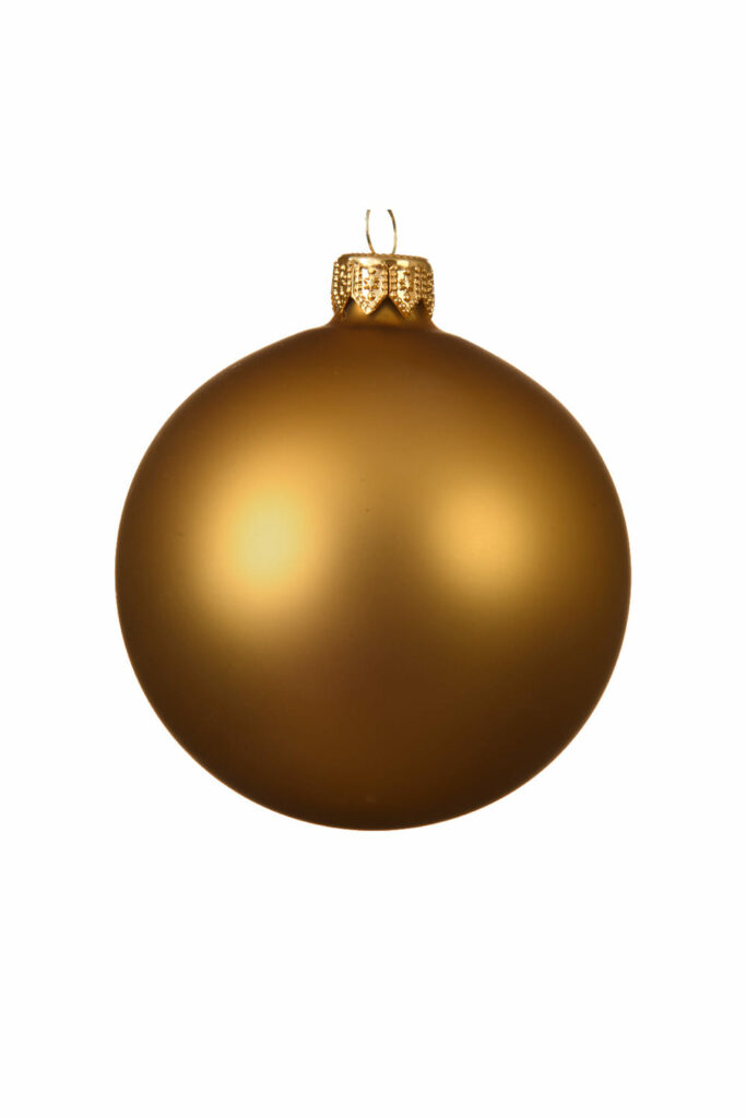 Athome Pavloudakis - Χριστουγεννιάτικη γυάλινη μουσταρδί ματ μπάλα (15 cm)