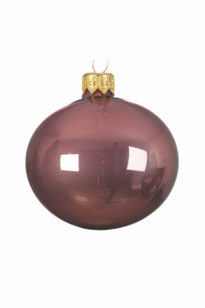 Athome Pavloudakis - Χριστουγεννιάτικη γυάλινη μπάλα ροζ γυαλιστερό 15 cm