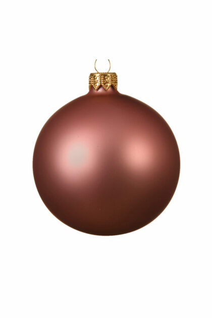 Athome Pavloudakis - Χριστουγεννιάτικη γυάλινη μπάλα ροζ ματ 10 cm