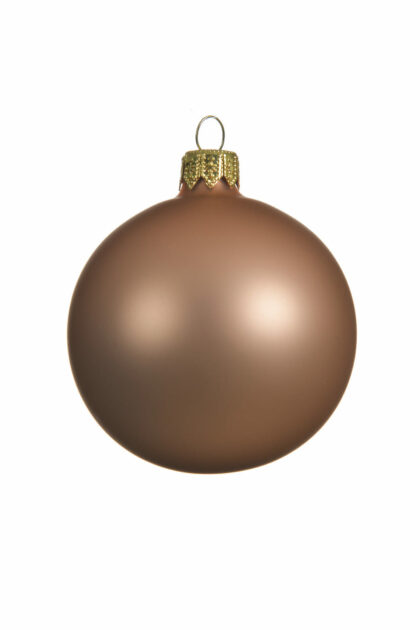Athome Pavloudakis - Χριστουγεννιάτικη γυάλινη μπάλα καφέ ματ 10 cm