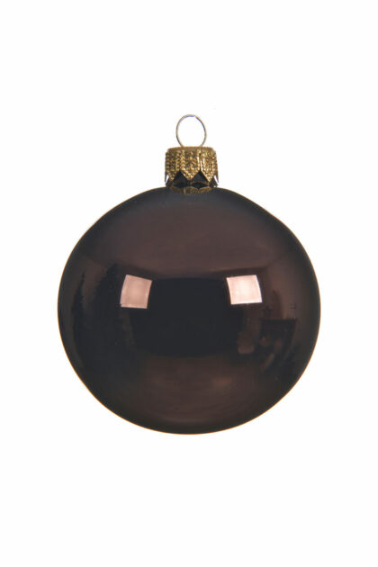 Athome Pavloudakis - Χριστουγεννιάτικη γυάλινη μπάλα καφέ γυαλιστερό 10 cm
