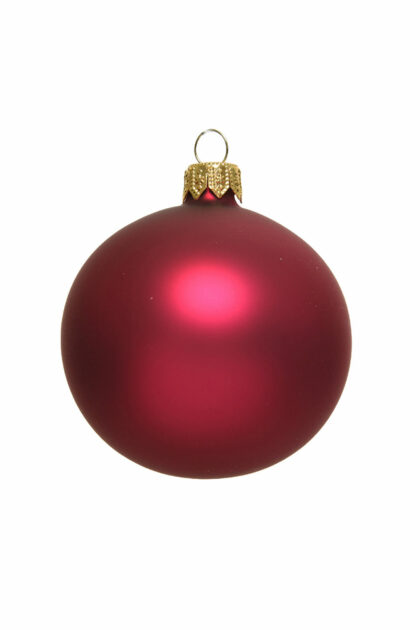 Athome Pavloudakis - Χριστουγεννιάτικη γυάλινη μπάλα ροζ μπέρι ματ 8 cm