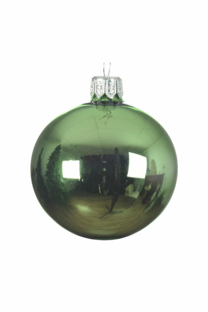 Athome Pavloudakis - Χριστουγεννιάτικη γυάλινη μπάλα πράσινο μεταλλικό 15 cm