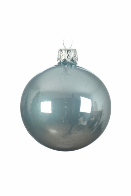 Athome Pavloudakis - Χριστουγεννιάτικη γυάλινη μπάλα μπλε της ομίχλης μεταλλικό 10 cm