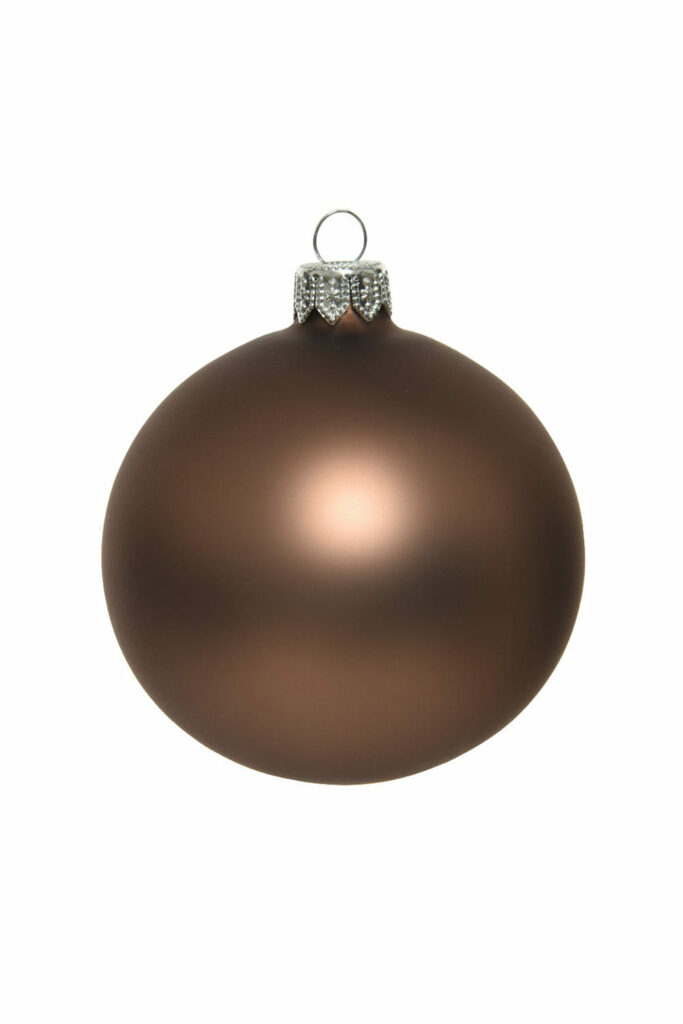Athome Pavloudakis - Χριστουγεννιάτικη γυάλινη ματ μπάλα σε χρώμα κανέλλας ματ (10 cm)