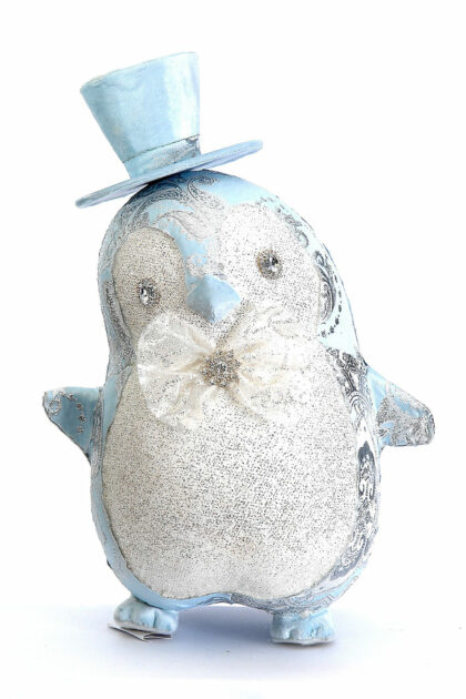 Athome Pavloudakis - Χριστουγεννιάτικη διακοσμητική φιγούρα γαλάζιος πιγκουίνος με καπέλο 36 cm