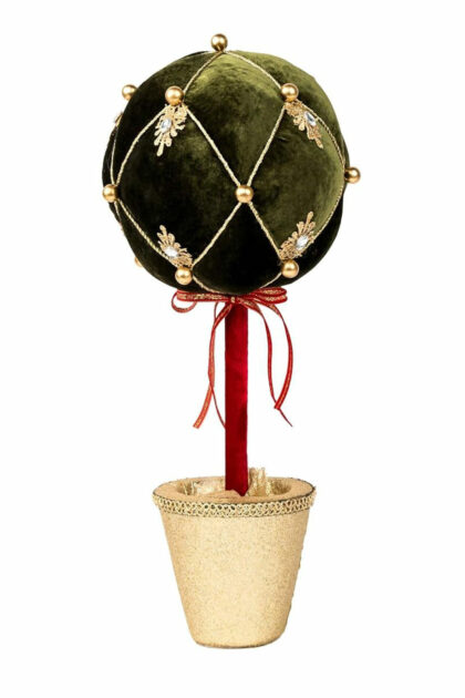Athome Pavloudakis - Χριστουγεννιάτικο διακοσμητικό πράσινη μπάλα σε γλάστρα 51 cm