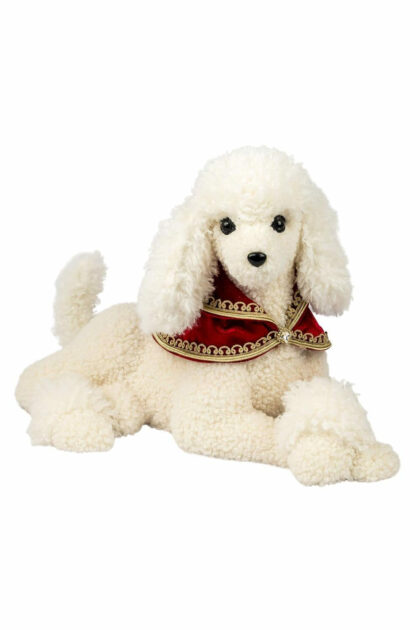 Athome Pavloudakis - Χριστουγεννιάτικη διακοσμητική γούνινη φιγούρα λευκός σκύλος 54 cm