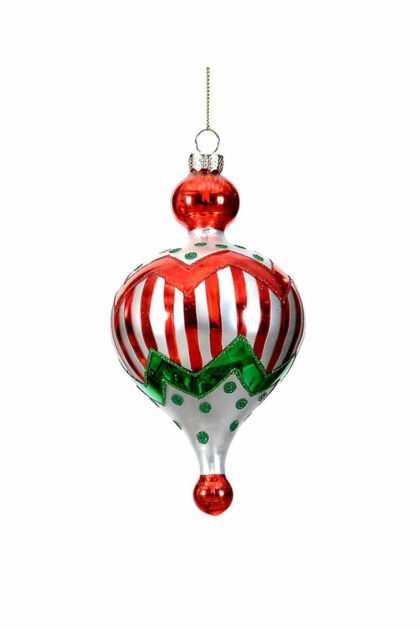 Athome Pavloudakis - Χριστουγεννιάτικο πολύχρωμο γυάλινο στολίδι σβούρα 20 cm