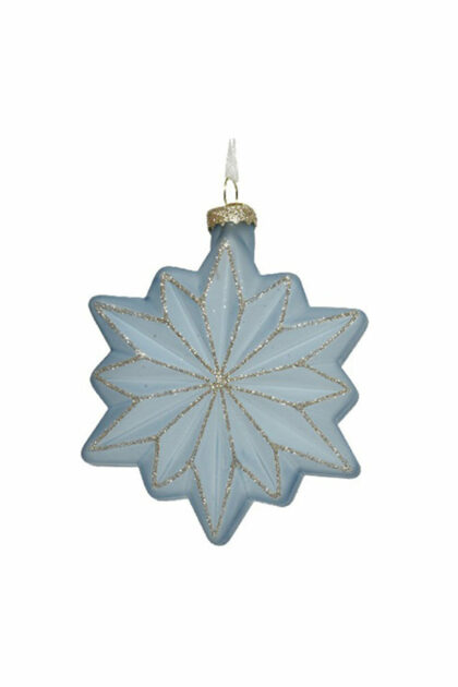 Athome Pavloudakis - Χριστουγεννιάτικο αρκτικό μπλε γυάλινο στολίδι αστέρι 11 cm