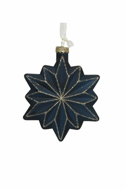 Athome Pavloudakis - Χριστουγεννιάτικο μπλε της νύκτας διακοσμητικό στολίδι αστέρι 11 cm