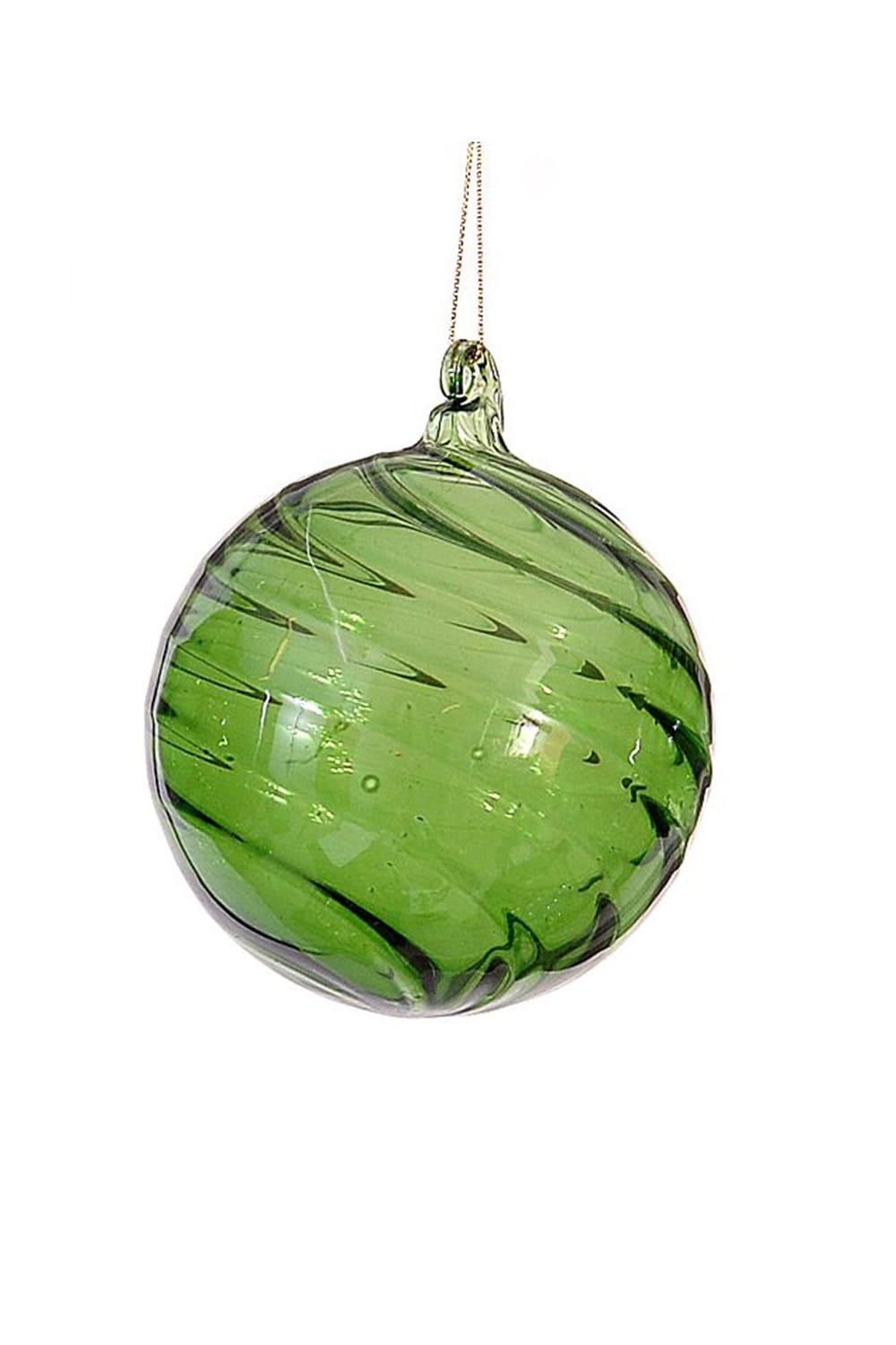 Athome Pavloudakis - Χριστουγεννιάτικη διάφανη γυάλινη πράσινη μπάλα (10 cm)