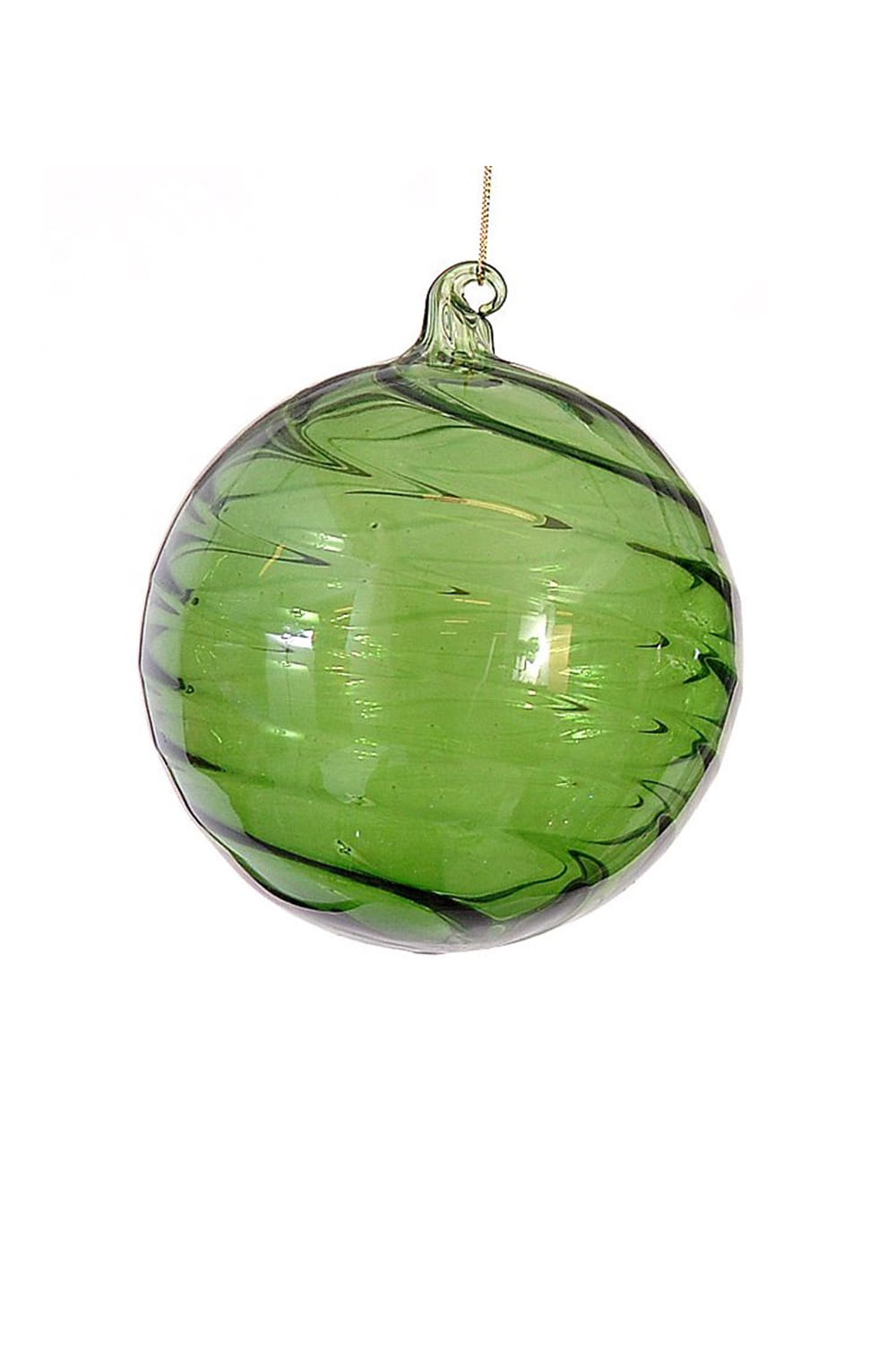 Athome Pavloudakis - Χριστουγεννιάτικη διάφανη γυάλινη πράσινη μπάλα (12 cm)
