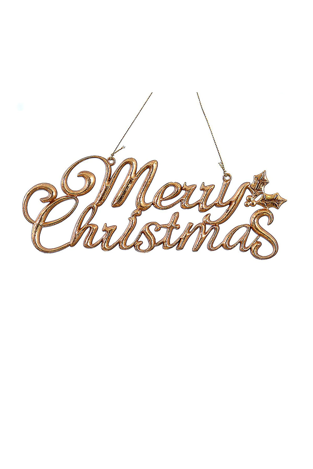 Athome Pavloudakis - Χριστουγεννιάτικη συνθετική διακοσμητική χρυσή ταμπέλα "MERRY CHRISTMAS" (8 cm)