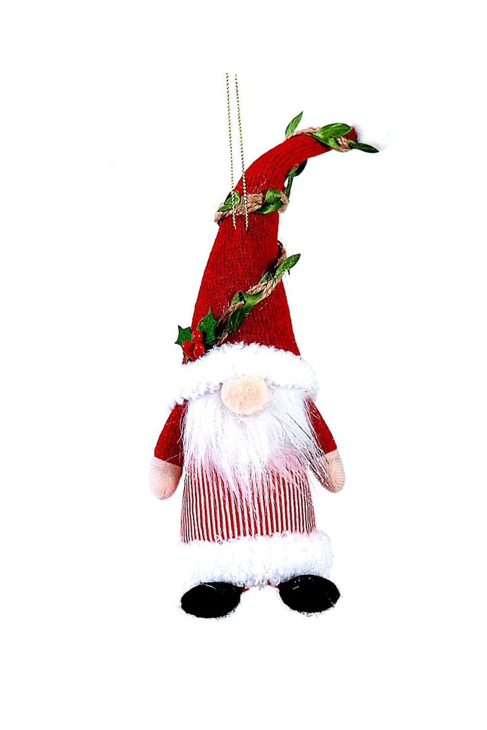 Athome Pavloudakis - Χριστουγεννιάτικος κόκκινος υφασμάτινος διακοσμητικός νάνος (18 cm)