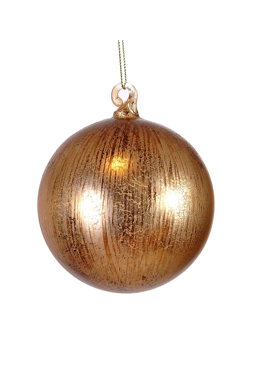 Athome Pavloudakis - Χριστουγεννιάτικη γυάλινη μπάλα σε χρυσό αντικέ χρώμα (10 cm)