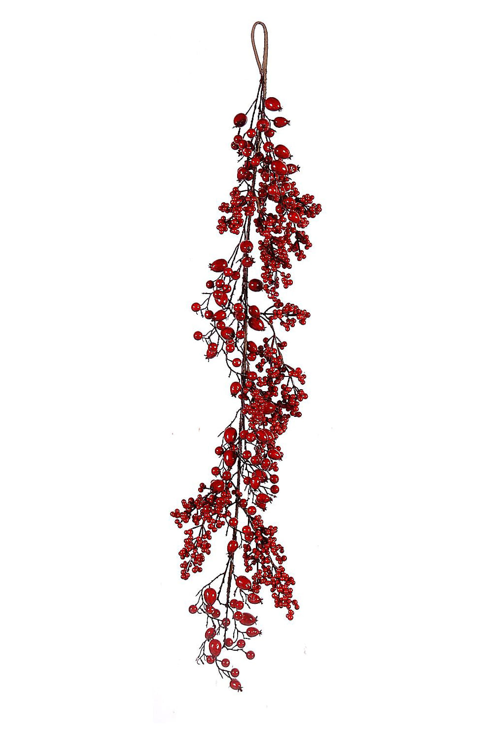 Athome Pavloudakis - Χριστουγεννιάτικη διακοσμητική κόκκινη γιρλάντα με μπέρι (120 cm)