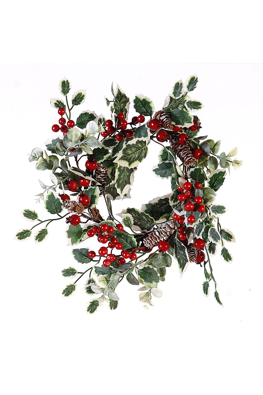 Athome Pavloudakis - Χριστουγεννιάτικο διακοσμητικό πράσινο στεφάνι κισσού με μπέρι (16